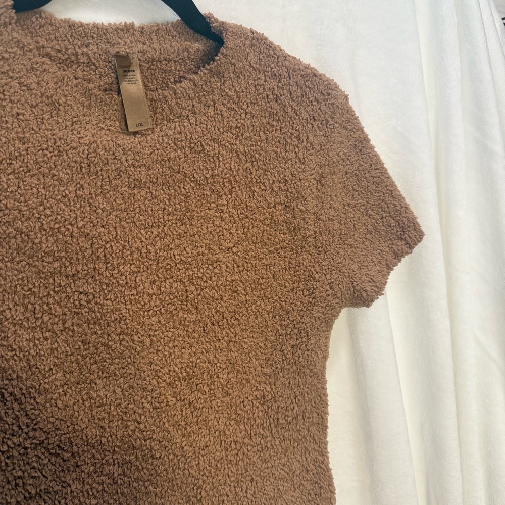 SKIMS Cozy Collection Cottagecore Brown Textured Crop Top - Picture 1 of 8